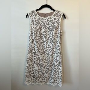 Loft Lace and Cream Dress. Size 6.